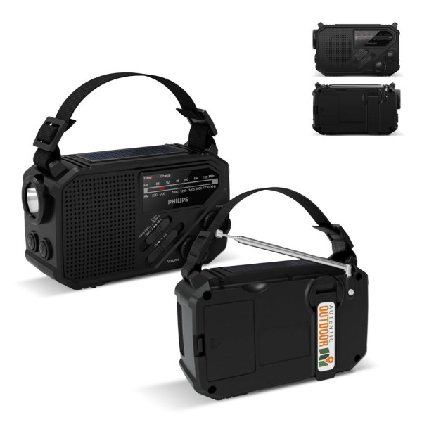 Philips TAR1609 Noodradio met Analoge FM/AM-tuner en Zaklamp