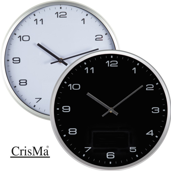 Wandklok met zilveren rand